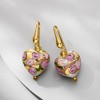 Ross-Simons Golden and Rose Murano Glass Heart Drop Earrings in 18kt Gold Over Sterling - 3 of 4