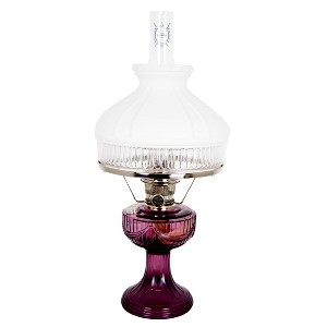 Aladdin Amethyst Lincoln Drape Table Oil Lamp with White Glass Shade, Nickel - 1 of 4