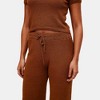 Knit & Lounge Women’s Two-Piece Knit Lounge Set Short Sleeve Top Matching Wide Leg Drawstring Pants - 3 of 4