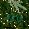 Northlight Antiqued Christmas Jingle Bells Ornaments - 3" - Green - Set of 2 - 2 of 4