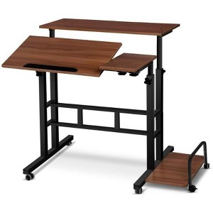 Liftable Standing Desk - Portable Rolling Computer Desk with Lockable Casters, Adjustable Height Small Mobile Stand Up Desk - 1 of 1