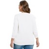 Women's Plus Size V-Neck Cardigan Casual 3/4 Sleeve Knit Button Down Open Front Sweater - 3 of 4