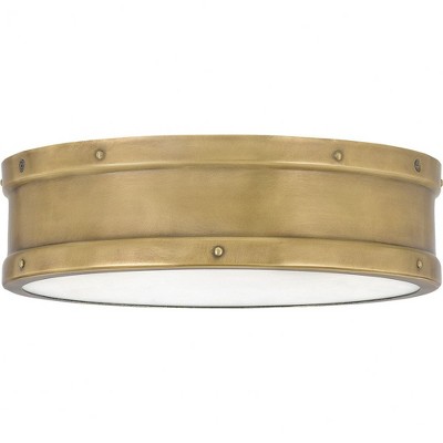 Quoizel Lighting Ahoy 1 - Light Flush Mount in  Weathered Brass