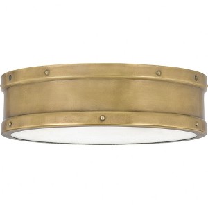 Quoizel Lighting Ahoy 1 - Light Flush Mount in  Weathered Brass - 1 of 4