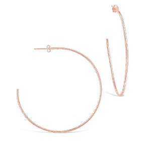 SHINE by Sterling Forever Sterling Silver Diamond-Cut 2.25" Hoop Earrings - 1 of 4