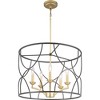 Progress Lighting Landree 5-Light Chandelier, Black Steel, Brushed Brass Inner Cluster, Modern Luxury Style - 2 of 4