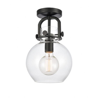 Newton Sphere - 1 Light Flush Mount In Industrial Style-12 Inches Tall and 8 Inches Wide