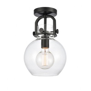 Newton Sphere - 1 Light Flush Mount In Industrial Style-12 Inches Tall and 8 Inches Wide - 1 of 1