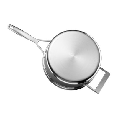 Demeyere 4-Quart Stainless Steel Saucepan with Helper Handle