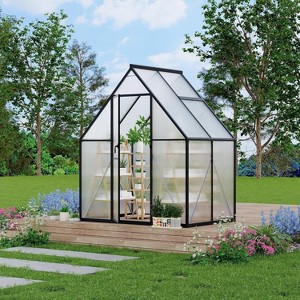 GustoWave  6'X4' Aluminum-Framed Polycarbonate Greenhouse Kit - 1 of 4