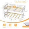 JOYMOR Solid Wood Low Twin Over Twin Bunk Bed for Kids/Junior, Bunk Bed Frame with Guardrails & Ladder for Boys Girls, No Box Spring Needed (White) - 2 of 4