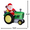 Gemmy Christmas Airblown Inflatable John Deere Tractor w/Santa Scene Deere, 5.5 ft Tall - 3 of 4