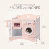 ROBOTIME Doll Furniture Wooden Baby Doll Changing Table with Baby Doll Crib, Laundry, Bottle Sterilizer, Pretend Play Toy, Pink, 12.3"*27.5"*20.4" - 3 of 4