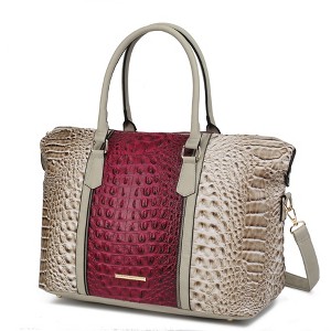 MKF Collection Raven Faux Crocodile-Embossed Women’s Duffle Bag by Mia K - 1 of 4