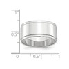 Black Bow Jewelry 10mm 10K White or Yellow Gold Flat Ridged Edge Standard Fit Band - 4 of 4