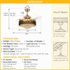 Ludomide Modern Gold Black Retractable Crystal Ceiling Fan With Lights, Dimmable LED Luxury Chandelier Ceiling Fan With Remote Control - 4 of 4