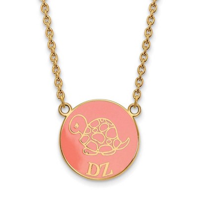 Black Bow Jewelry 14k Yellow Gold Plated Sterling Silver Delta Zeta Greek Life Necklace 18 Inch