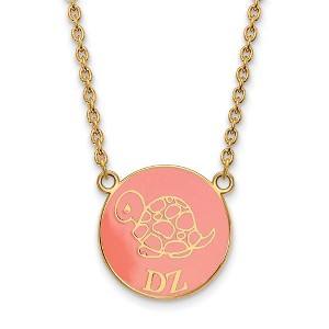 Black Bow Jewelry 14k Yellow Gold Plated Sterling Silver Delta Zeta Greek Life Necklace 18 Inch - 1 of 4