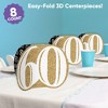 Big Dot of Happiness 3D Gold 60th Birthday Centerpiece Table Decorations, Freestanding Adult 60th Birthday Party Centerpieces - 8 Count - 2 of 4