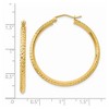 Black Bow Jewelry 2.5mm x 35mm 14k Yellow Gold Knife Edge Diamond-Cut Round Hoops - 4 of 4