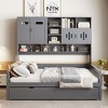 Twin/Full Size Daybed with Twin Size Trundle and All-in-One Cabinet and Shelf-ModernLuxe - image 2 of 4