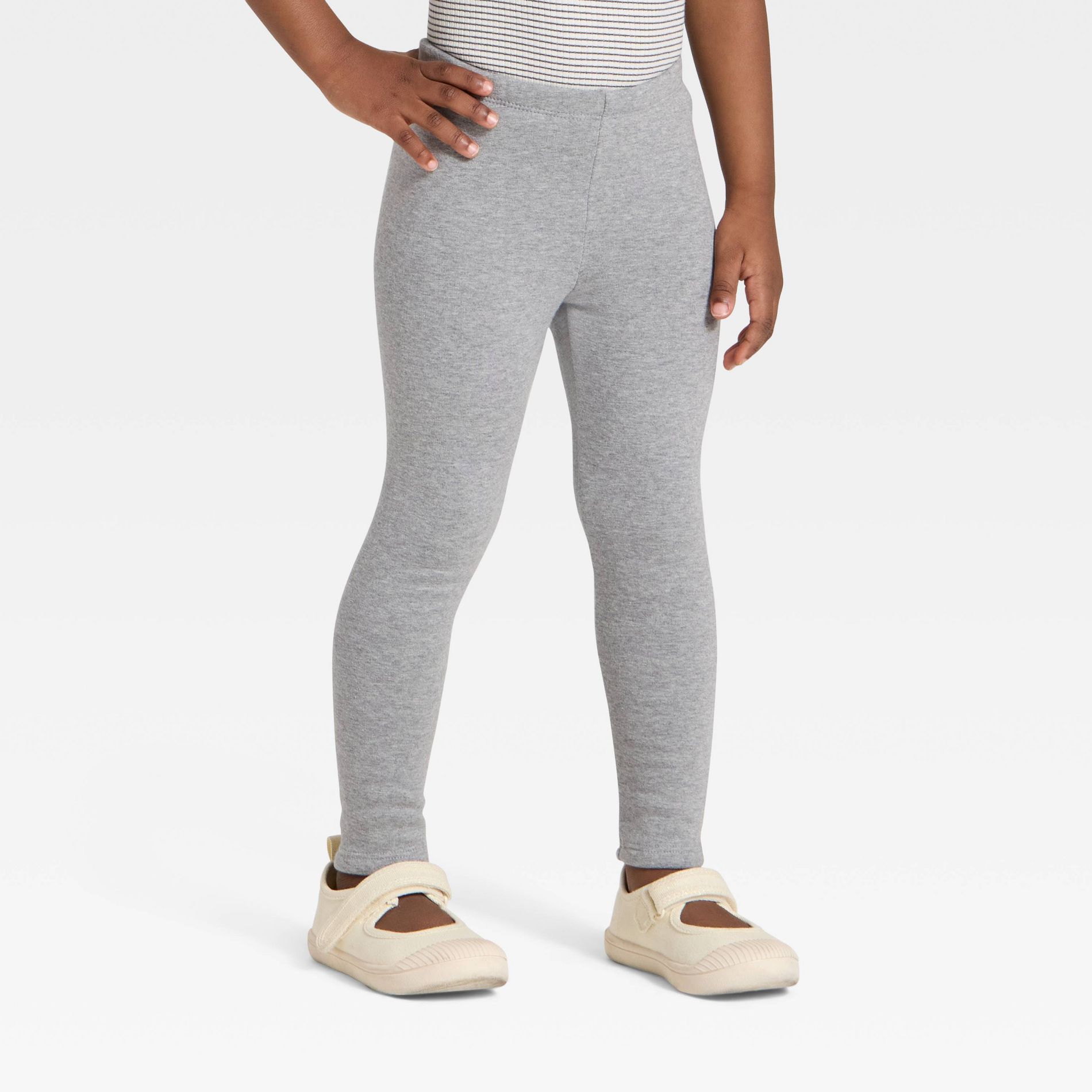 Toddler Girls' Cozy Leggings - Cat & Jack™ Heather Gray 5T