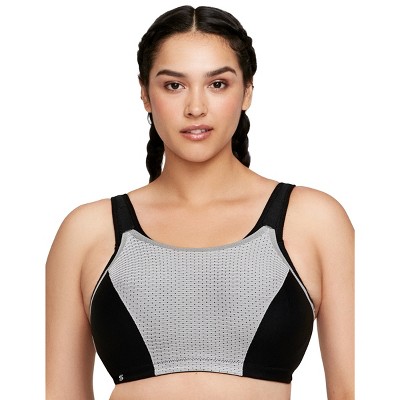Glamorise Womens Custom Control Sports Wirefree Bra #1166 Black/grey ...