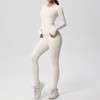 Anna-Kaci Active Women's Long Sleeve Crew Neck Top and High Waist Leggings Set with Slim Fit Design - 4 of 4