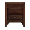 HomeStock Cappuccino Nightstand 28x23x17 Contemporary Bedside Table with Three Drawers, Rich Stylish Finish and Bedroom Storage - 4 of 4