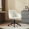 NicBex Office Chair with Adjustable Height Modern Rotatable Velvet Fabric Vanity Chair Computer Chair with 5 Wheels for Office, Study, Bedroom, Beige - 3 of 4