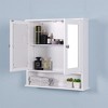 Wall Mounted Bathroom Cabinet, With 2 Mirror Doors And Adjustable Shelf, Bathroom Cabinet Wall Mounted Hanging Mirror Cabinet - 3 of 4