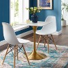 Modway Lippa 24 Square Wood Top Dining Table - Gold White - 3 of 4