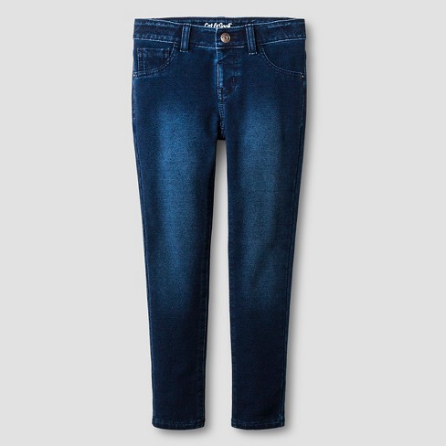 MID-RISE SLIMMING STRETCH JEGGINGS in Dark Wash