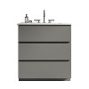 FAMYYT 30 in. Single Sink Freestanding Gray Bath Vanity with White Engineered Stone Top (Assembled), 3 Predrilled Faucet Holes - 4 of 4