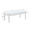 Silver Mirrored Coffee Table, Vintage Carved Elements, Rectangle Glass Tea Table with Mirrored Finish, Modern Center Table for Living Room and Office - 4 of 4