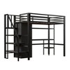 TIRAMISUBEST Metal Twin Size Loft Bed With Bulit-in Desk, Wardrobe and Storage Staircase, Metal Loft Bedframe with Storage Shelf and Ladder - 4 of 4