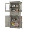 Freestanding Storage Cabinet with Glass Doors and Adjustable Shelves - 2 of 4
