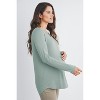 Hello Miz Women's Casual Long Sleeve Scoop Neck Maternity Nursing Top - 3 of 4
