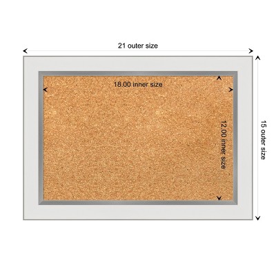 Eva Ombre Gold and White Framed Corkboard, 25" x 19"