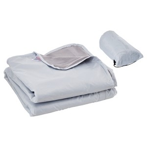 VEVOR Camping Blanket, Large Warm Wearable Stadium Blanket, Waterproof & Windproof, Polyester Fleece, Flame Retardant, 79" x 59", Light Grey - 1 of 4