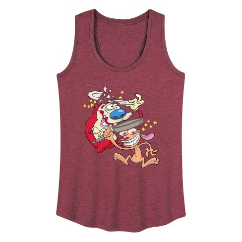 Women's - Ren & Stimpy - Ren and Stimpy Retro Nickelodeon Logo Graphic Racerback Tank - image 1 of 4