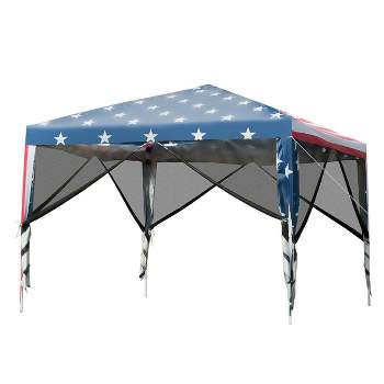 Tangkula 10' x 10' Outdoor Pop-up Canopy Tent w/ Mesh Sidewalls Carrying Bag