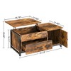 Hausource 41.7" Lift Top Coffee Table with Hidden Storage, Drawers & Side Cabinet for Living Room - 3 of 4