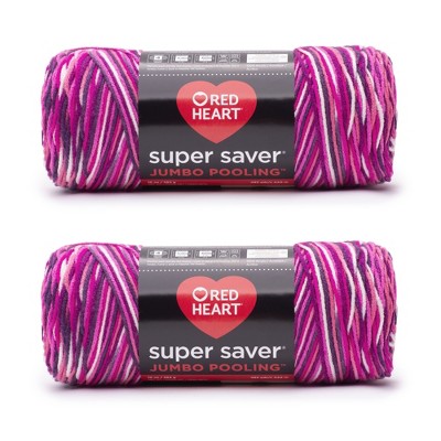 Red Heart Super Saver Yarn 12 Pack-Berry Pooling