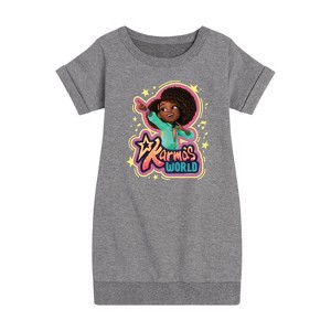 Girls' - Karma's World - Karma Art Graphic Short Sleeve Fleece Dress - 1 of 3