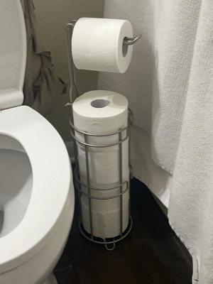 4 Roll Reserve Plus Freestanding Toilet Tissue Holder Silver ...