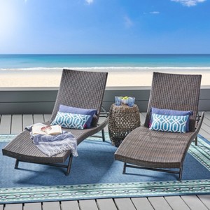 PAGED 2-Piece PE Wicker Woven Patio Chaise Lounge,Outdoor Lounge Chairs for Poolside,Backyard - 1 of 4
