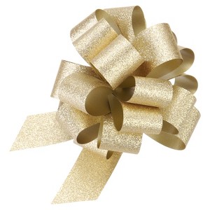 Unique Bargains Personalized Sparkly Gift Wrapping Large Pull Bows for Wedding Baskets 5 Pcs - 1 of 4