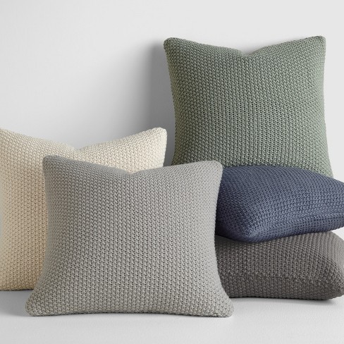 Stitch Knit Acrylic Decor Throw Pillow One Size Light Gray Target