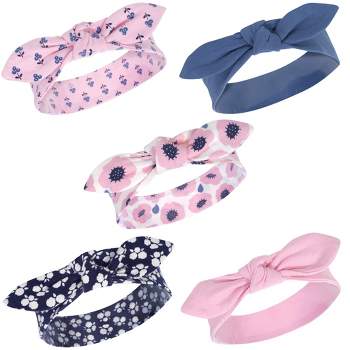Touched by Nature Baby Girl Organic Cotton Headbands 5pk, Blossoms, 0-24 Months